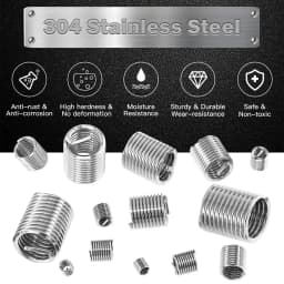 Wire Thread Insert M3 M4 M5 M6 M8 M10 M12 Fastening Thread Insert Stainless Steel Spiral Wire Screw Sleeve Wear Repair Kit