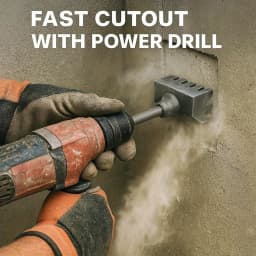 Electrical Box Square Hole Cutter & Slotting Tool - Square/Round Handle, Oscillating Socket Hole Saw for Brick, Concrete