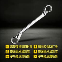 Multifunctional Double-ended Spanner Double Head Box End Wrench Heat Treated Hardened Offset Ring Spanner for Automotive Repair