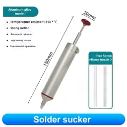 ANSIKI MJF-D9 Solder Sucker Aluminum Alloy Desoldering Pump Manual Vacuum Suction Tin Gun for PCB Component Welding Repair Tool