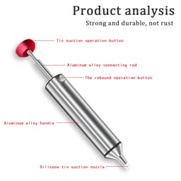ANSIKI MJF-D9 Solder Sucker Aluminum Alloy Desoldering Pump Manual Vacuum Suction Tin Gun for PCB Component Welding Repair Tool