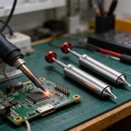 ANSIKI MJF-D9 Solder Sucker Aluminum Alloy Desoldering Pump Manual Vacuum Suction Tin Gun for PCB Component Welding Repair Tool