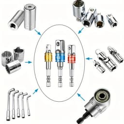 3 Square Nut Driver Bits Impact Socket, Extended Drill Bit Adapter, Electric and Manual Tool Socket Adapter