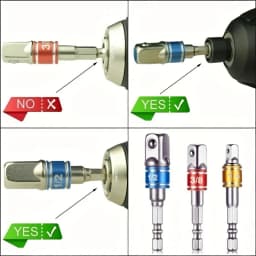3 Square Nut Driver Bits Impact Socket, Extended Drill Bit Adapter, Electric and Manual Tool Socket Adapter