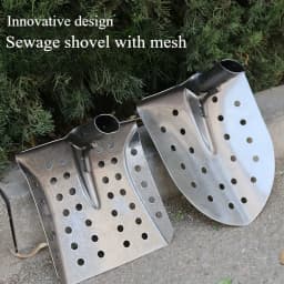 Manganese Steel Hollow Shovel Professional Sewer Cleaning Shovel Perforated Sludge Shovel Dredge Spoon for Drain Ditch Manhole