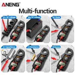 ANENG MT87 1999 Counts Clamp Multimeter AC/DC 600V Voltage 400A Current Resistance Tester with Data Hold Digital Clamp Meter