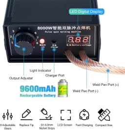 8000W Handheld Battery Spot Welder, Portable DIY Welding Machine, High-Power Spot Welder for 18650 Li-ion Battery