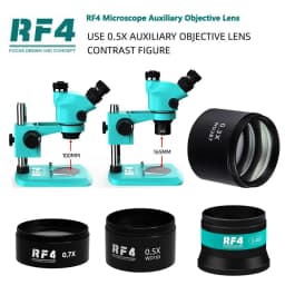 RF4 WD165 0.5X 0.7X 0.48X 0.3X Auxiliary Microscope Objects Lens for Trinocular Stereo Zoom Barlow Camera Glass Lens Tools