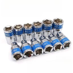 1/2Inch Blue Drive Short Hex Sockets for Nut Removal 8-32mm Socket Spanner, CR-V Steel Socket Set For 1/2 Socket Set