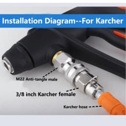 Pressure Washer Swivel Adapter 3/8 Quick Plug Set for Karcher Hose to 3/8 Quick Connect 5000 PSI