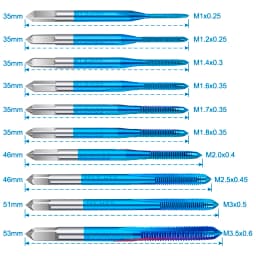 XCAN 10/11pcs Metric Tap HSS Thread Tap Drill M1-M3.5 Straight Flute Machine Screw Tap Adjustable Tap Wrench M1-M8 Tapping Tool