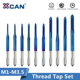 XCAN 10/11pcs Metric Tap HSS Thread Tap Drill M1-M3.5 Straight Flute Machine Screw Tap Adjustable Tap Wrench M1-M8 Tapping Tool