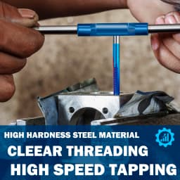 XCAN 10/11pcs Metric Tap HSS Thread Tap Drill M1-M3.5 Straight Flute Machine Screw Tap Adjustable Tap Wrench M1-M8 Tapping Tool