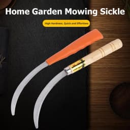 Stainless Steel Weeding Sickle With Wooden Handle Sickle Scythe Farming Tool Kit With Teeth For Weed Removal Lawn Patio Terrace