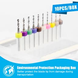 XCAN 10pcs 0.1-3.175mm PCB Drill Bit 3.175 Shank Micro Carbide Drill Bit Set For Printed Circuit Board Wood Modeling