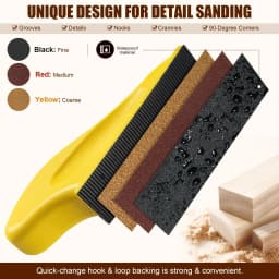 Micro Detail Sander Paper Kit 71-131Pcs Wet Dry Sandpaper Assorted Grit 3.5”x 1”Hand Sanding Block with Hook and Loop Sanding
