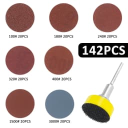 142Pcs 1 Inch Sanding Discs Pads Set 100-3000 Grit Abrasive Polishing Pad Kit For Rotary Tool Sandpapers Polishing Accessories