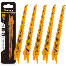 TOLESA 5PCS 6TPI 6 Inch Reciprocating Saw Blades Professional Sawzall Blades for Wood Cutting Ultimate Wood Pruning Saw Blades
