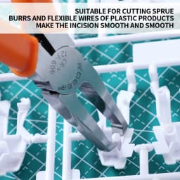 Hand Tool 90-Degree Flush Cutters, CR-V Steel | Precision Sprue & Burr Trimmer for Plastic/Models | 4/6/8/10mm Capacity