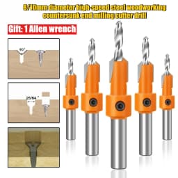 8/10mm high-quality high-speed steel woodworking countersunk end milling cutter drill bit, disassembly woodworking milling tool