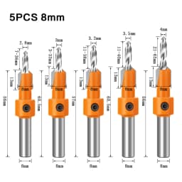 8/10mm high-quality high-speed steel woodworking countersunk end milling cutter drill bit, disassembly woodworking milling tool