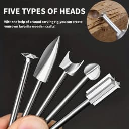 5pcs Wood Carving Drill Bits Set, 1/8'' Shank, Woodworking Engraving Tools for Micro Drilling
