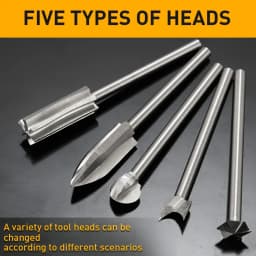 5pcs Wood Carving Drill Bits Set, 1/8'' Shank, Woodworking Engraving Tools for Micro Drilling