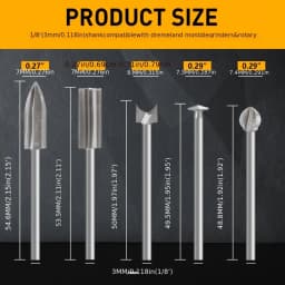 5pcs Wood Carving Drill Bits Set, 1/8'' Shank, Woodworking Engraving Tools for Micro Drilling