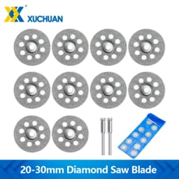 12pcs Diamond Cutting Disc 20/22/25/30mm With 3mm Mandrels Mini Cutting Disc Circular Saw Blade for Dremel Rotary Tools