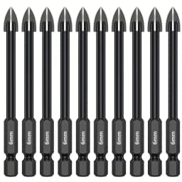 5pcs/10pcs Cross Hex Drill Bit Set For Tile Porcelain Glass Mirror Multifunction Tile Porcelain Drill Bit Kit