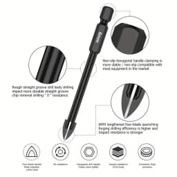 5pcs/10pcs Cross Hex Drill Bit Set For Tile Porcelain Glass Mirror Multifunction Tile Porcelain Drill Bit Kit
