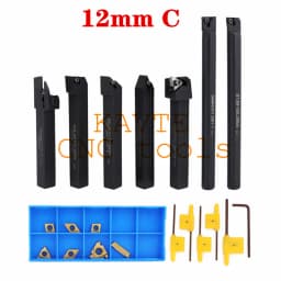 8mm 10mm 12mm 16mm Shank Lathe Turning Tool Holder Boring Bar Lathe Tool Lathe Cutter CNC Metal Turning Rod Holders and Inserts