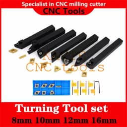 8mm 10mm 12mm 16mm Shank Lathe Turning Tool Holder Boring Bar Lathe Tool Lathe Cutter CNC Metal Turning Rod Holders and Inserts