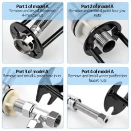 5-in-1 Sink Wrench Multifunctional Carbon Steel Faucet Hose Plumbing Pipe Wrench Bathroom Kitchen Sink Repair Set Hardware Tools