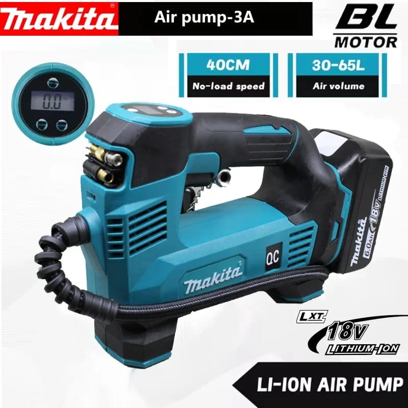 Makita Portable Air pump 18V Battery Lithium-Ion Cordless Inflator For Car Tyre Inflator Electric Motorcycle Pump