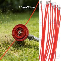 12PCs Garden Power Tool Accessories Trimmer Line Square 3.0mm*21cm Orange Red Trimmer Line for Brush Cutter Trimmer Head