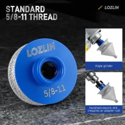 LOZLIN Diamond Chamfer Reaming Bit M14 5/8-11 for Porcelain Tile Ceramic Marble Granite Hole Enlarging Edge Trimming & Grinding