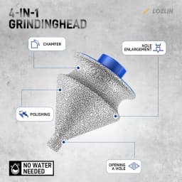 LOZLIN Diamond Chamfer Reaming Bit M14 5/8-11 for Porcelain Tile Ceramic Marble Granite Hole Enlarging Edge Trimming & Grinding