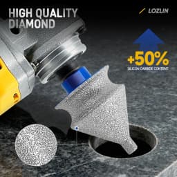 LOZLIN Diamond Chamfer Reaming Bit M14 5/8-11 for Porcelain Tile Ceramic Marble Granite Hole Enlarging Edge Trimming & Grinding