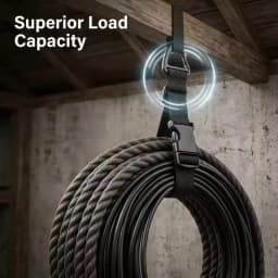 Black Adjustable Extension Cord Organizer for Cables Hoses 3-Axis Buckle Storage Strap for Workshop Garage Cable Management