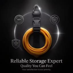 Black Adjustable Extension Cord Organizer for Cables Hoses 3-Axis Buckle Storage Strap for Workshop Garage Cable Management