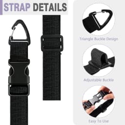 Black Adjustable Extension Cord Organizer for Cables Hoses 3-Axis Buckle Storage Strap for Workshop Garage Cable Management
