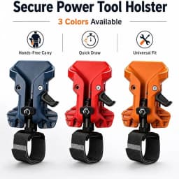 Quick Release Tool Holster with Belt Clip, Heavy Duty Self-Locking Drill Holder for Cordless Drill & Impact Driver
