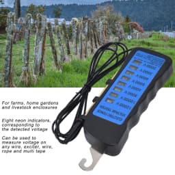 12KV Neon Fence Voltage Tester 2000 to 12000V 8 Neon Indicator Lights Waterproof Fence Tester for Farms Fence Voltage Tester