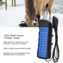 12KV Neon Fence Voltage Tester 2000 to 12000V 8 Neon Indicator Lights Waterproof Fence Tester for Farms Fence Voltage Tester