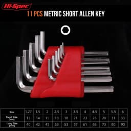 Metric Allen Wrench Set 5 8 11PCS L Handle Hex Key Short Arm Design S2 Steel Compact Transport Storage Rack for Home Auto Repair