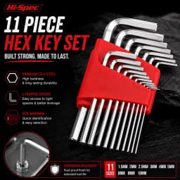 Metric Allen Wrench Set 5 8 11PCS L Handle Hex Key Short Arm Design S2 Steel Compact Transport Storage Rack for Home Auto Repair