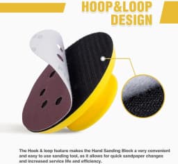 2-6" Hook and Loop Hat Hand Sanding Block Sandpaper PU Foam Hand Pad Polishing Pad for Woodworking Manual Polishing Tools