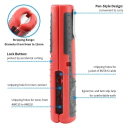 Multi-function Gear Grinding Stripper Coaxial Cable Stripper Wire Stripper Convenient Practical Easy to Carry Hand Tools