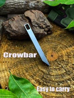 EDC Stainless Steel Mini Pry Bar Multi-Tool Keychain with Screwdriver, Box Opener and Minimalist Tool Functions